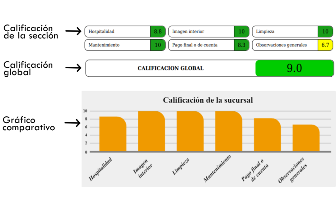 informe calificaciones mystery solutions en el software mystery shopper