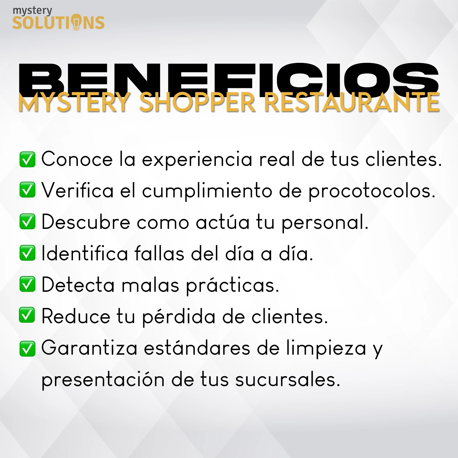 beneficios de contratar un mystery shopper en un restaurante