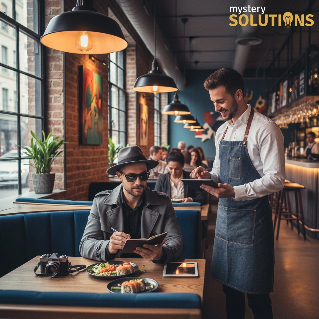 Evaluación mystery shopper en restaurante midiendo la atención del mesero